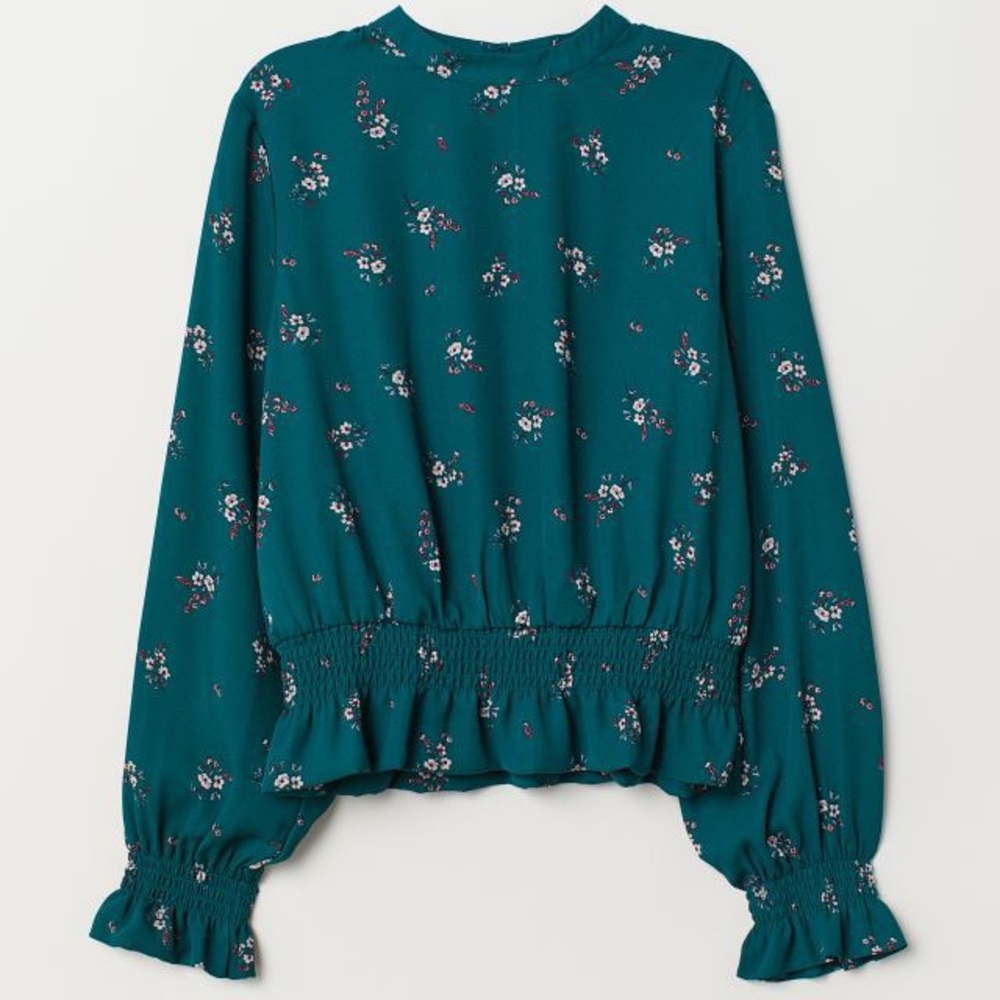Smocked Green Blouse